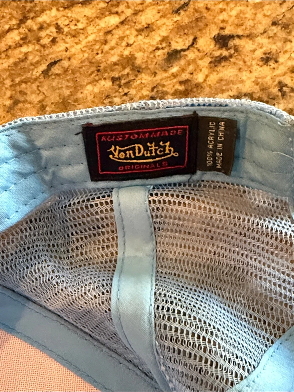 Von Dutch Vintage Blue, Pink & Yellow Argyle Trucker Hat